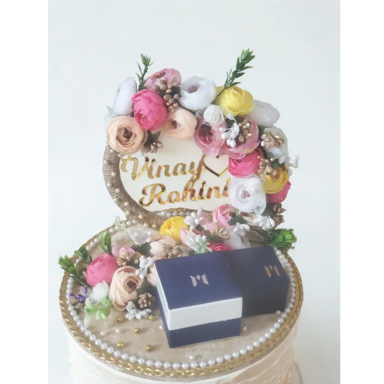 Shop Engagement Floral Ring Tray with Flowers